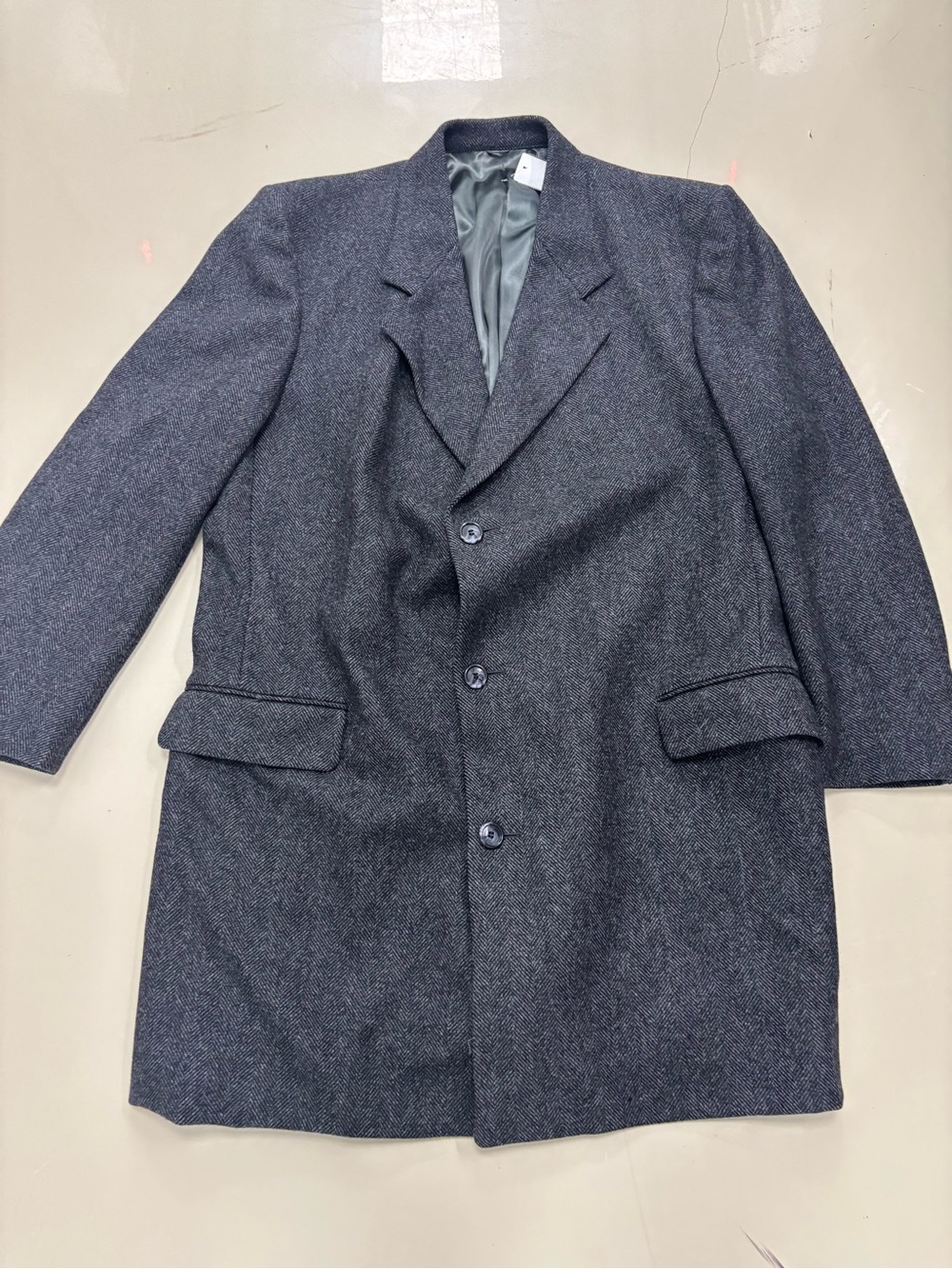 Men's Classic Dark Gray Wool Overcoat - Tailored Winter Coat